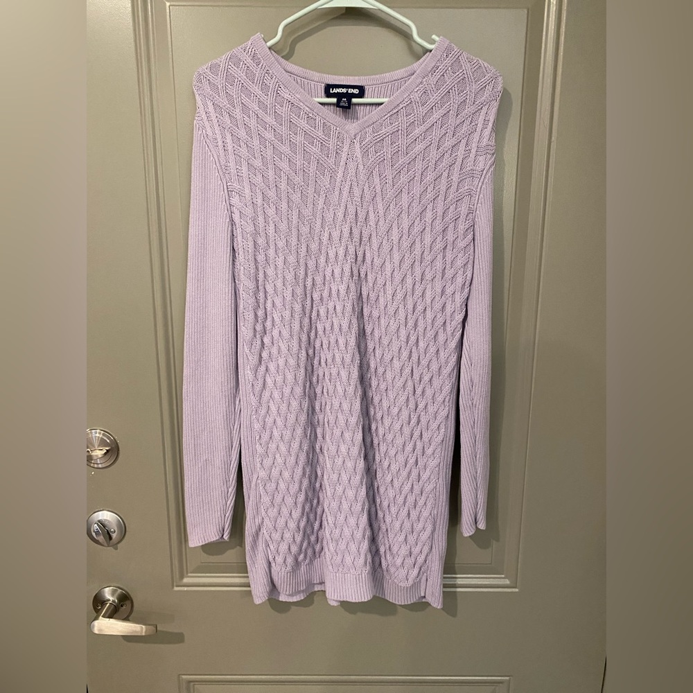 Tunic length lilac lands’ end sweater